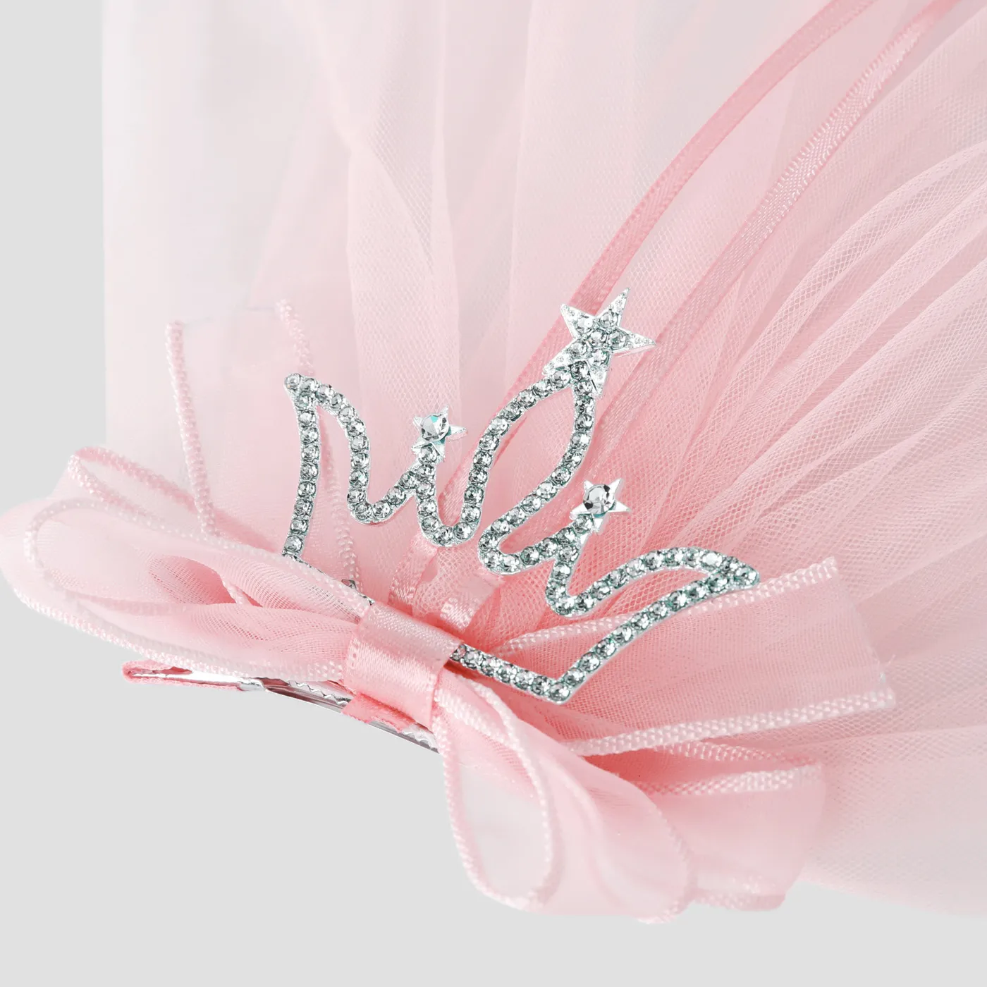 An exquisite crown veil for a sweet and elegant princess Pink image 5