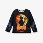 Halloween Kid Boy Pumpkin/Letter/Animal Print Long Sleeves T-shirt Orange