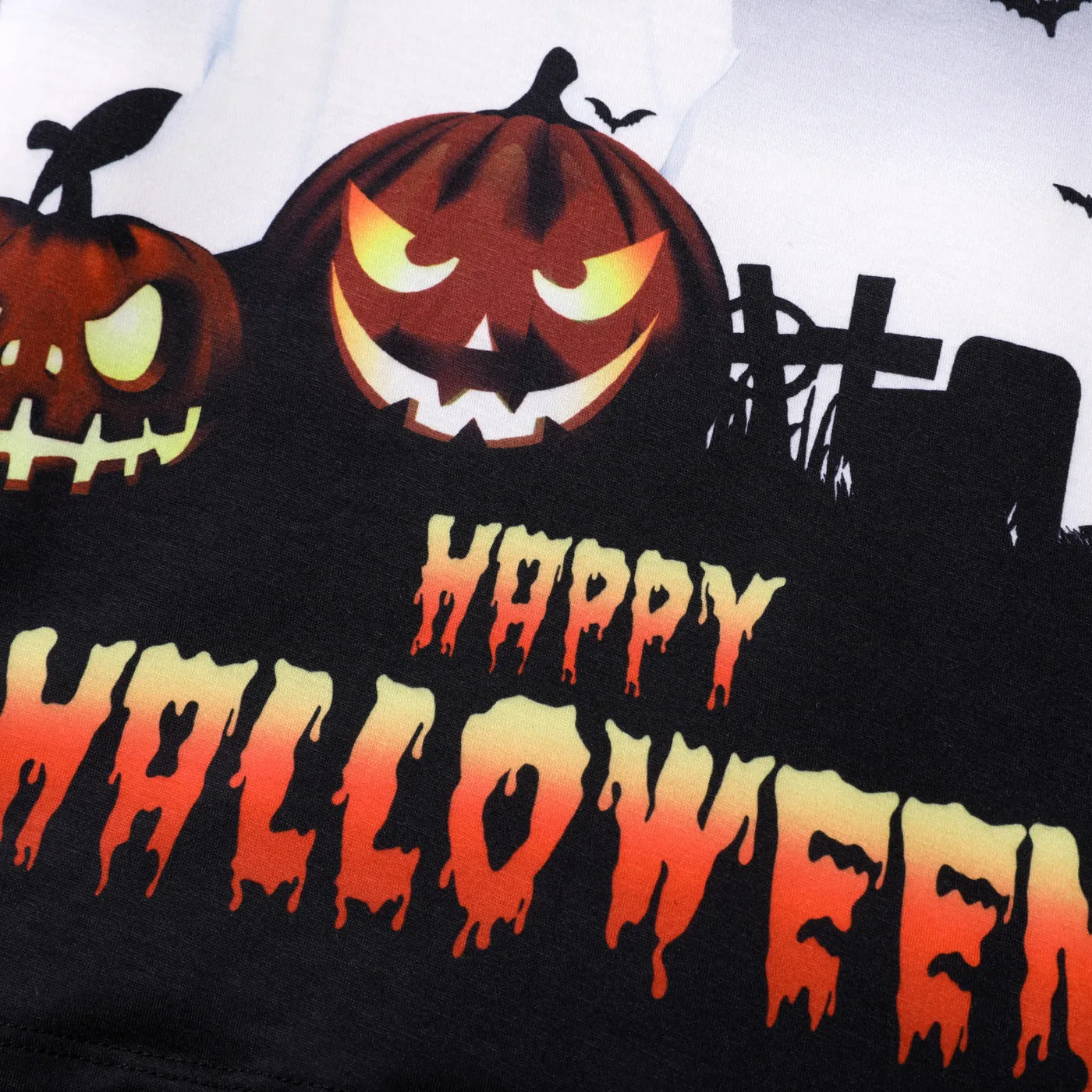 Halloween Kid Boy Pumpkin/Letter/Animal Print Long Sleeves T-shirt  image 2