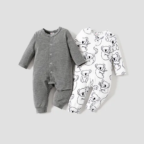 Baby Boy/Girl Childlike Animal Print Button Long Sleeves Jumpsuit