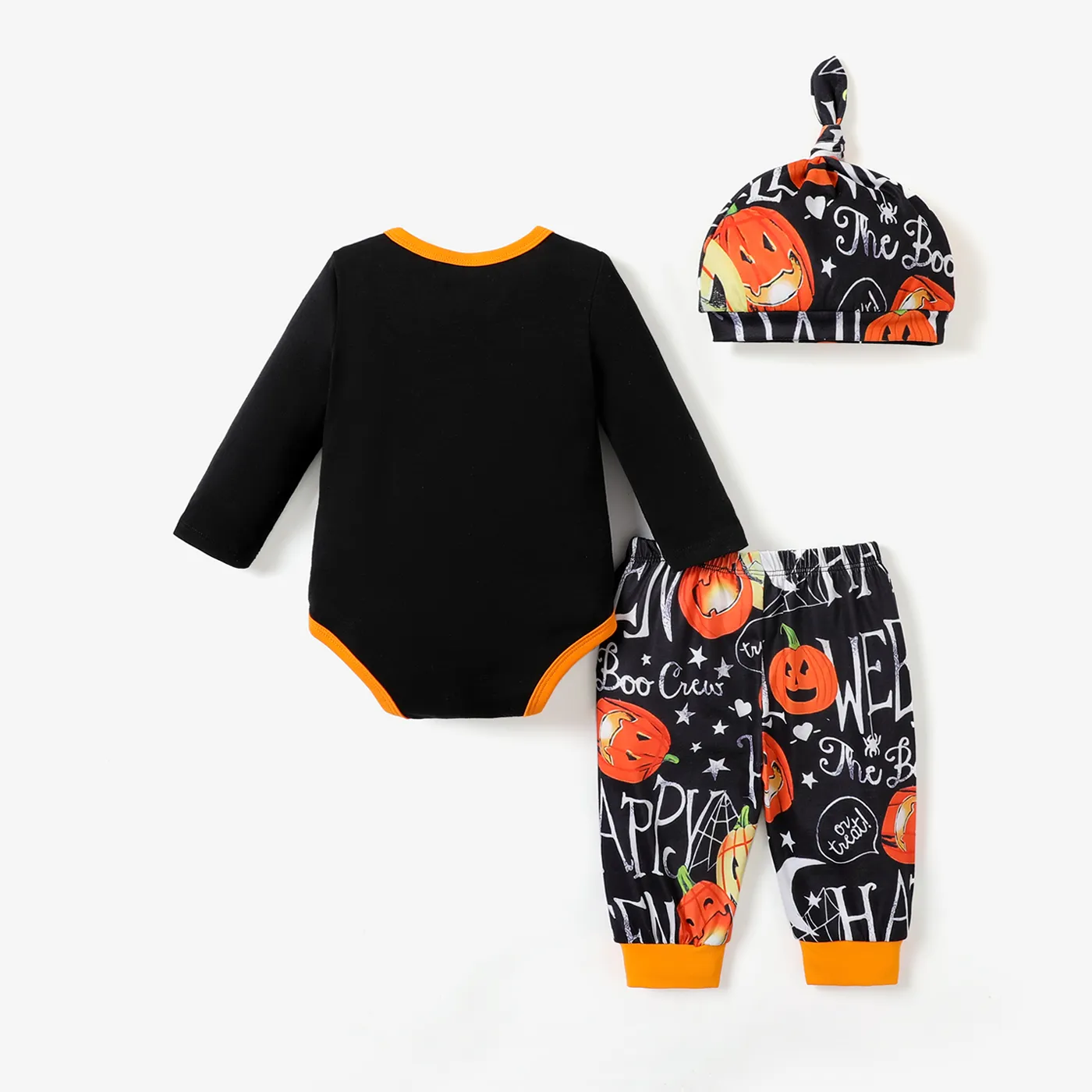 3pcs Baby Girl/Boy Halloween Polyester Set Black image 2