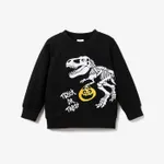 Halloween Toddler Boy Glow-in-the-dark Dinosaur Sweatshirt Black image 3