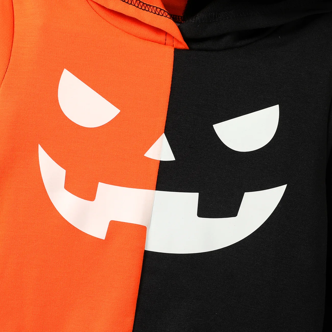 Toddler Boy/Girl Halloween Graphic Reflective Colorblock Hoodie Sweatshirt Orange big image 1