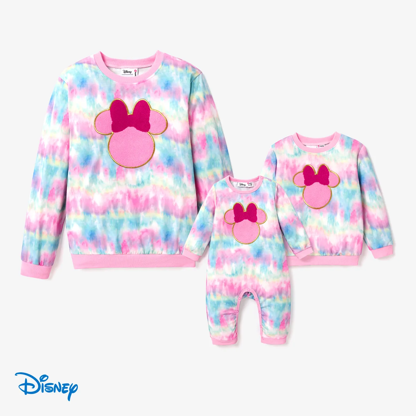 Disney Mickey and Friends Family Matching Character Tie-dye Print Pullover Sweatshirt