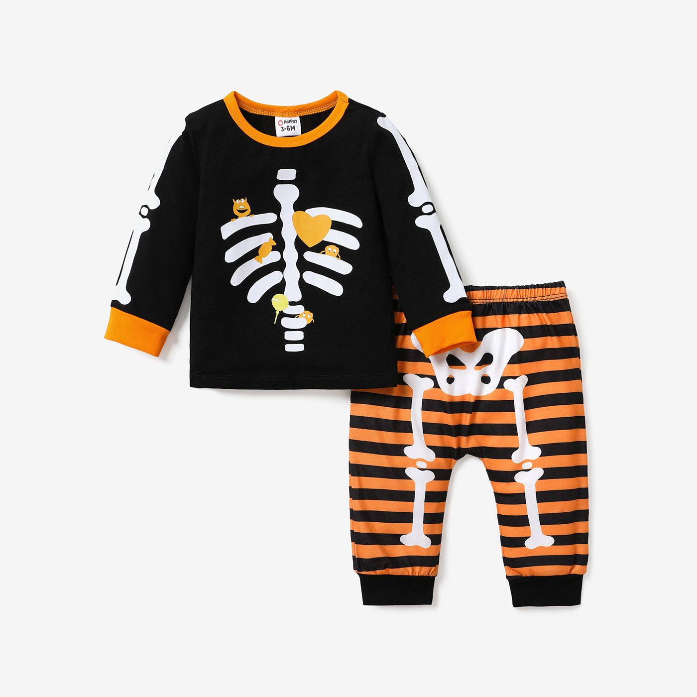 

Halloween 2pcs Baby Boy Skeleton Print Long Sleeves Set