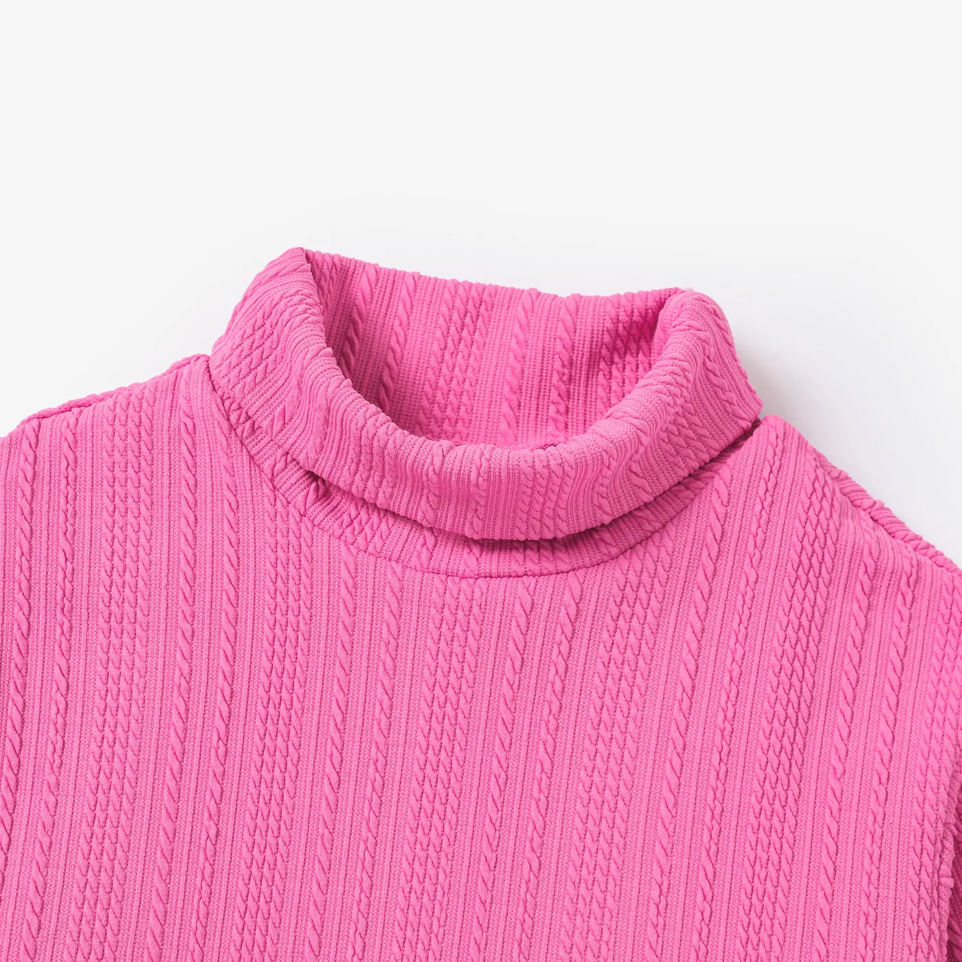 Kid Girl Avant-garde Solid Color Stand Collar Sweater/  Grid/Houndstooth Skirt   image 5