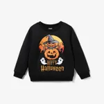 Kid Girl/Boy  Halloween Casual Cotton and Polyester Sweatshirt   Black