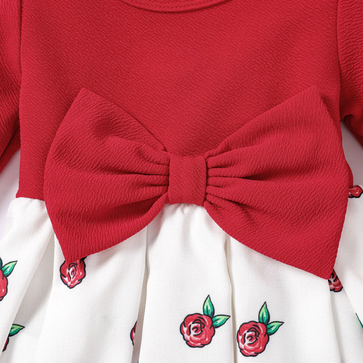 Baby Girl Hyper-Tactile 3D Big Flower Sweet Dress  Red image 4
