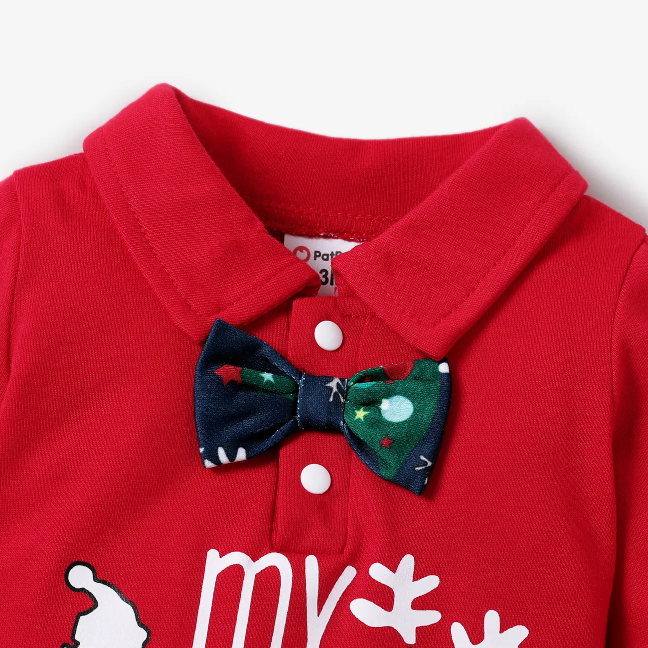聖誕節 3件 嬰兒 男 POLO領 童趣 長袖 嬰兒套裝 紅色 big image 1