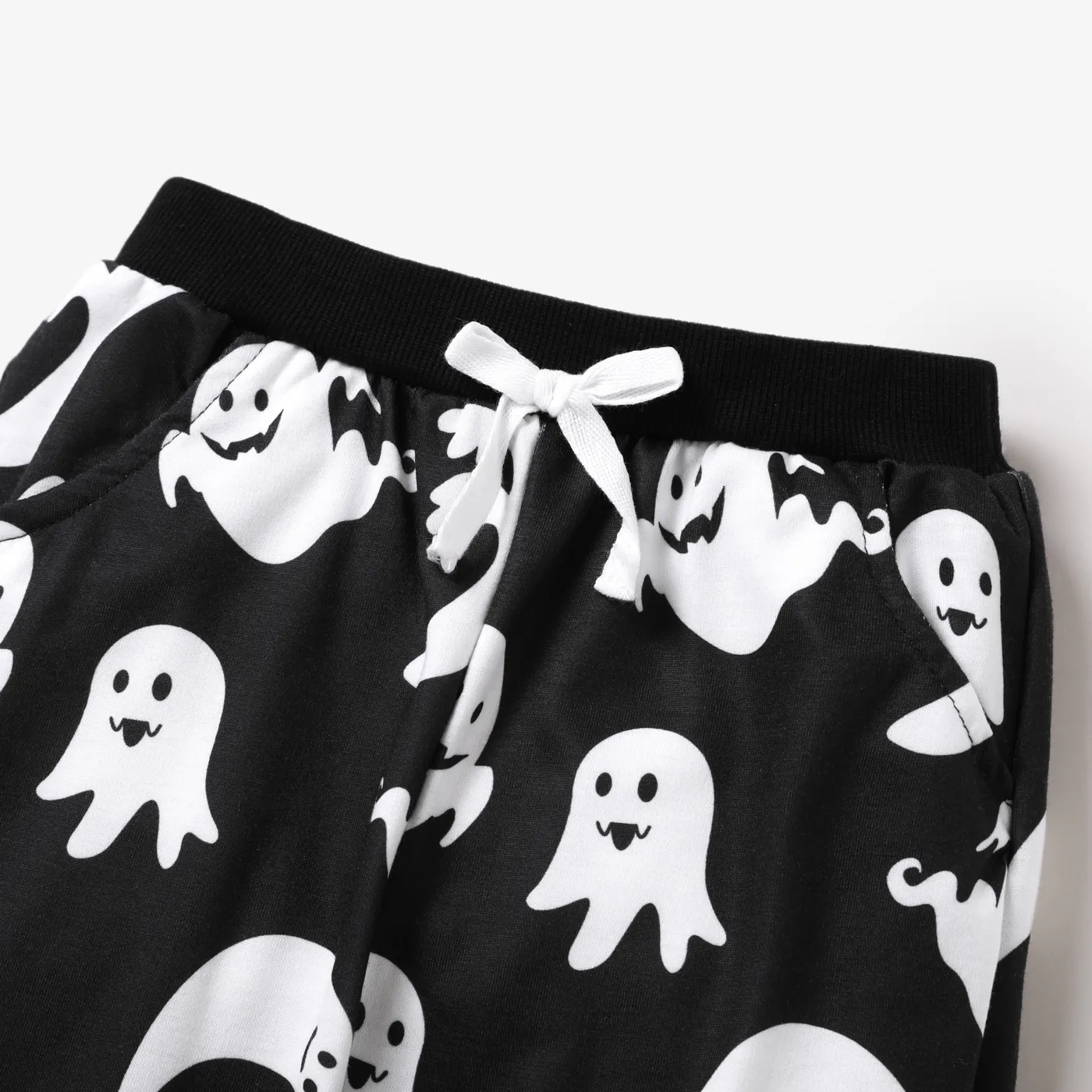 Halloween 2pcs Toddler Boy Ghost Full Print Long Sleeves Set Black image 5