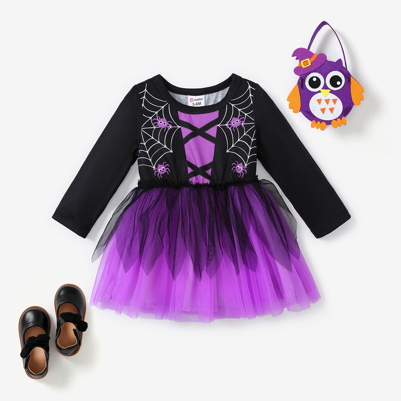 

Baby Girl Halloween Multi-layered Long Sleeve Fairy Dress