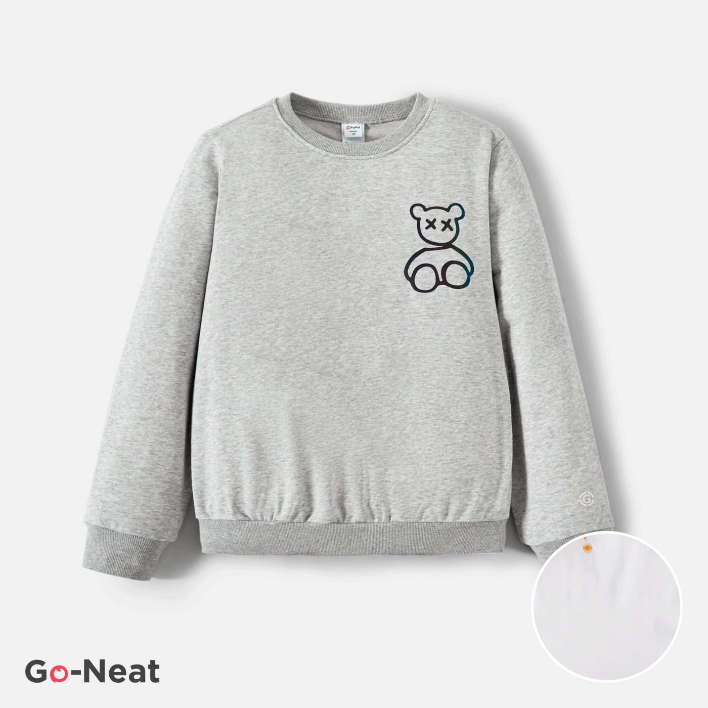 Go-Neat Water Repellent And Stain Resistant Matching Family Solid Color Bear Pattern Top/Jumpsuit