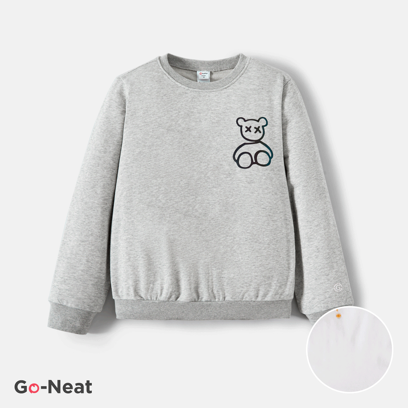 Go-Neat Water Repellent and Stain Resistant Matching Family Solid Color Bear Pattern Top/Jumpsuit Multi-color big image 1