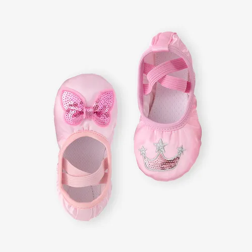 Toddler & Kid Butterfly/Crown Embroidery Ballet Dance Shoes