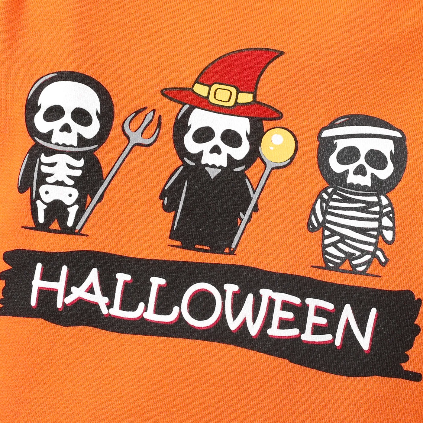 2pcs Baby Boy Childlike Halloween Pattern Set Orange image 3