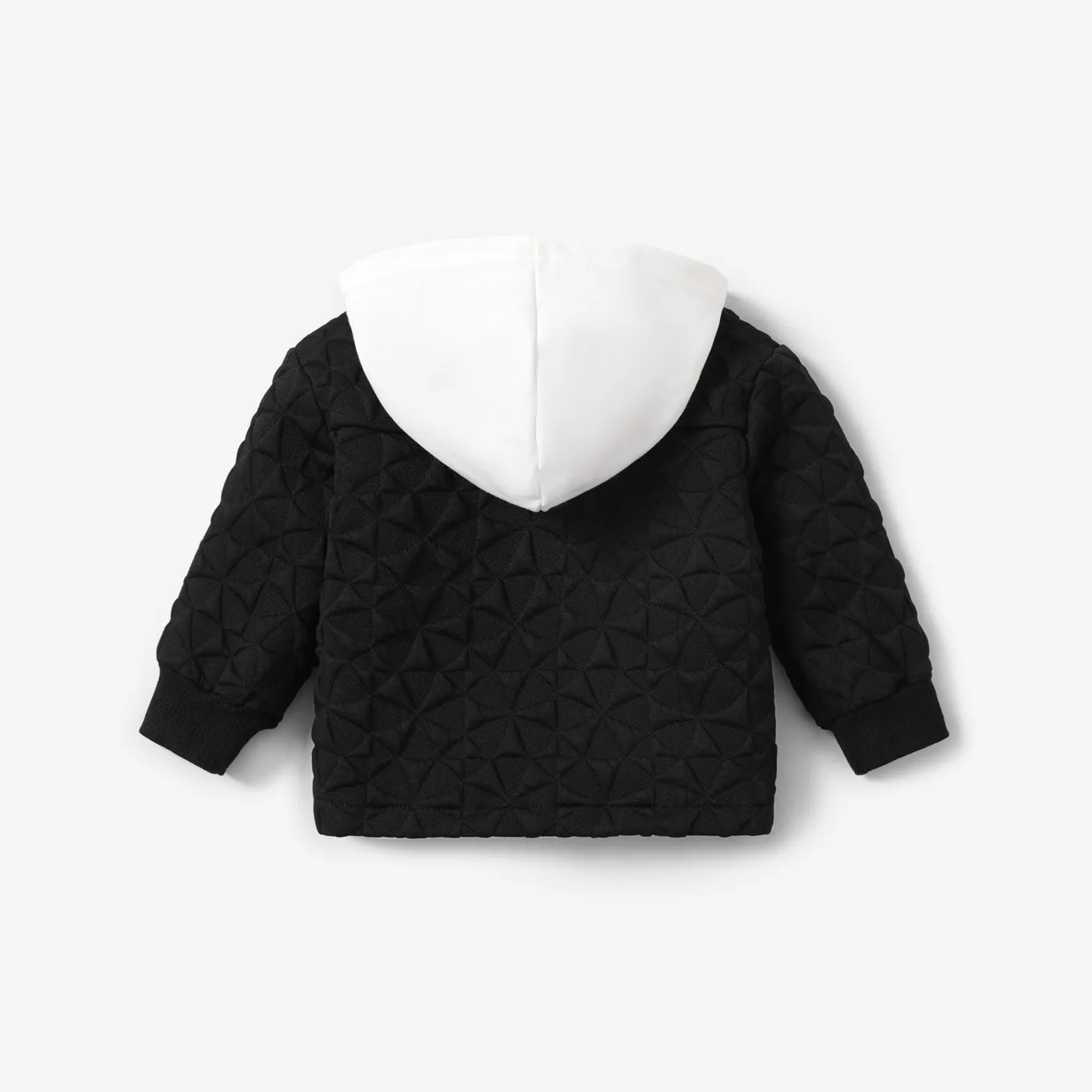 Baby Boy Avant-garde Solid Color Long Sleeve Coat  Black image 3