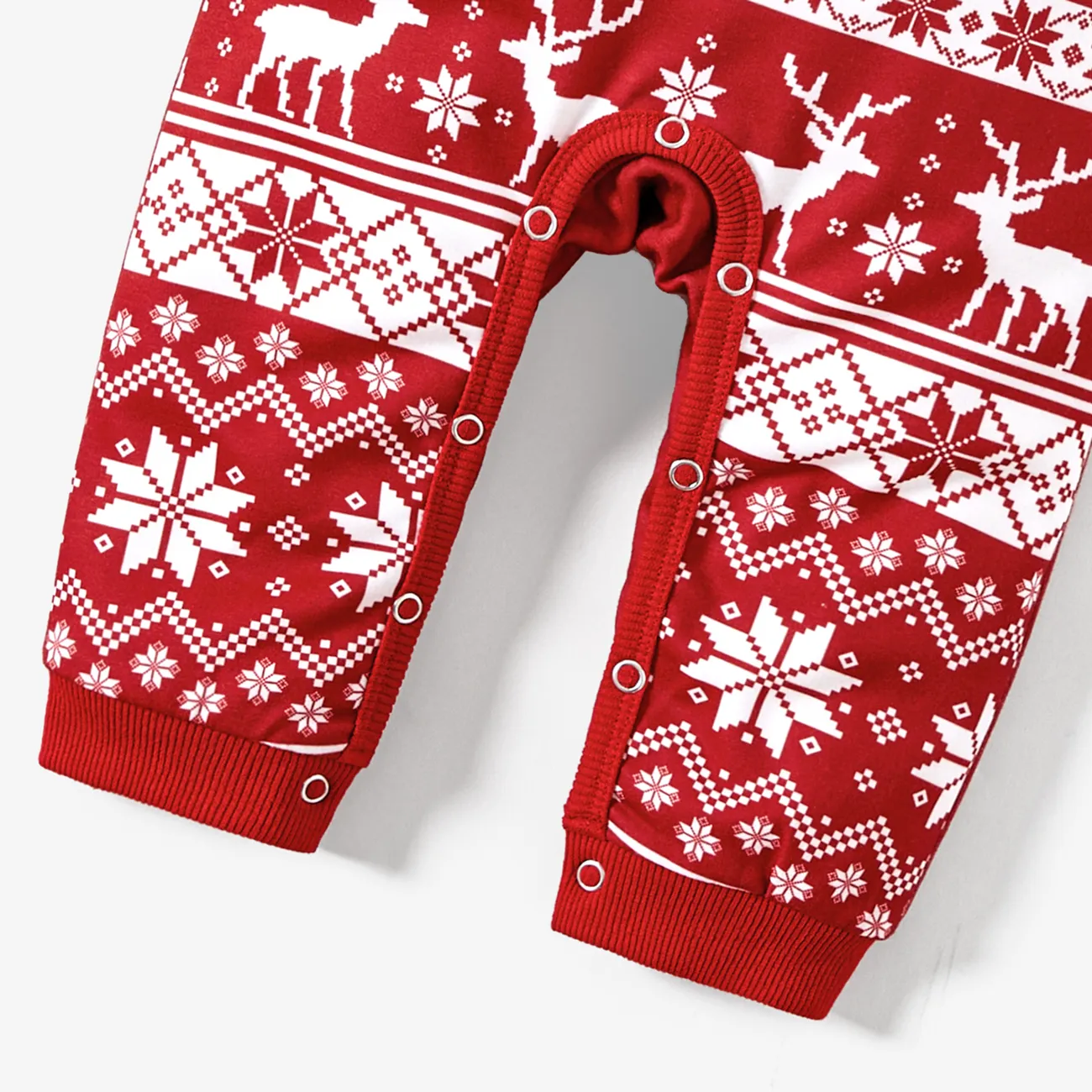 Christmas Family Matching Festival Theme Print Long Sleeve Tops Red big image 1