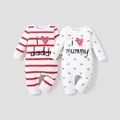 Baby Boy/Girl 95% Cotton Long-sleeve Love Heart Letter Print Stars/Striped Jumpsuit  image 2