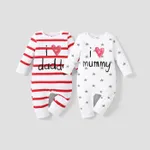 Baby Boy/Girl 95% Cotton Long-sleeve Love Heart Letter Print Stars/Striped Jumpsuit  image 2