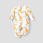 Baby Girl/Boy Giraffe Pattern Long Sleeve Jumpsuit with Zipper  image 3