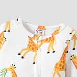 Baby Girl/Boy Giraffe Pattern Long Sleeve Jumpsuit with Zipper  image 4