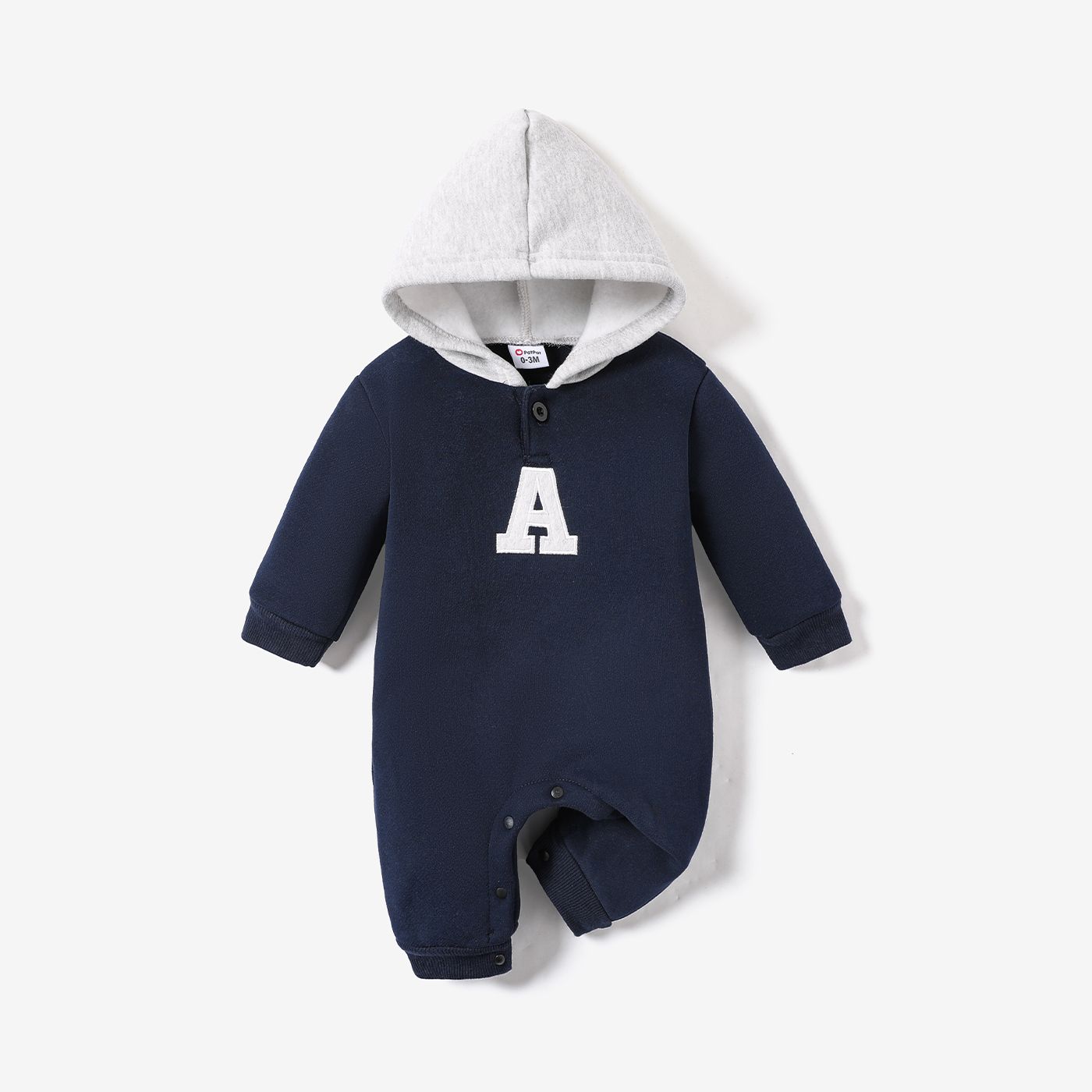 Baby Girl/Boy Stylish Sporty Letter Pattern Hooded Jumpsuit