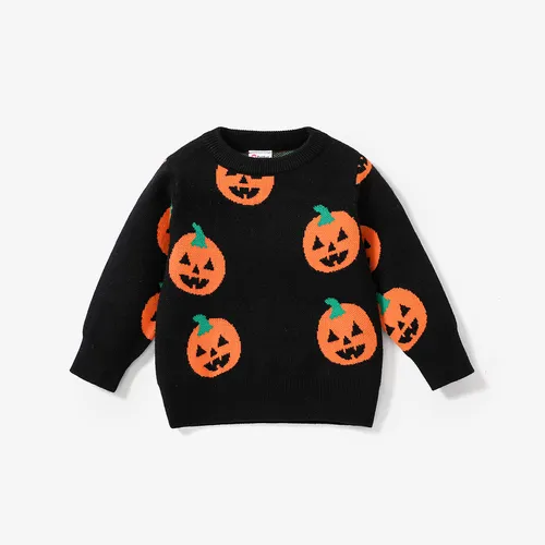 Baby  Boy/Girl Childlike Halloween Pumpkin Print Sweater