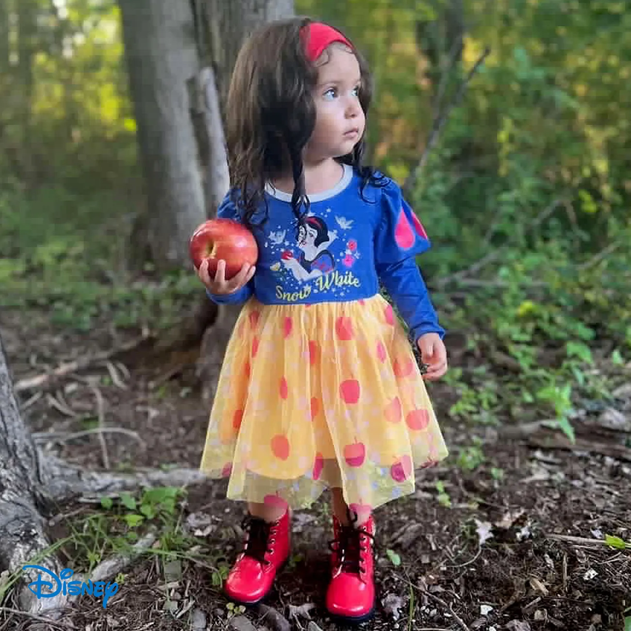 Disney Princess 小童 女 泡泡袖 甜美 連衣裙 藍色 big image 1