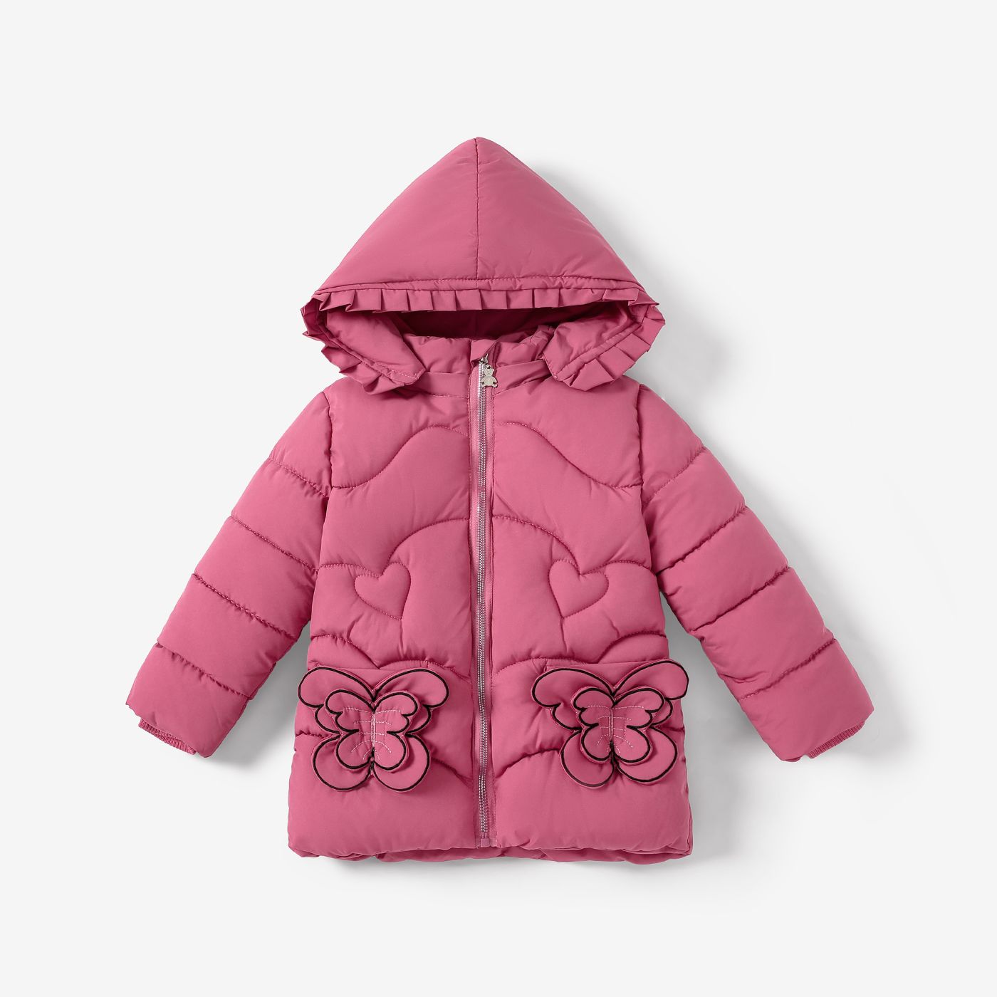 

Toddler Girl Sweet Butterfly Hyper-Tactile 3D Winter Coat