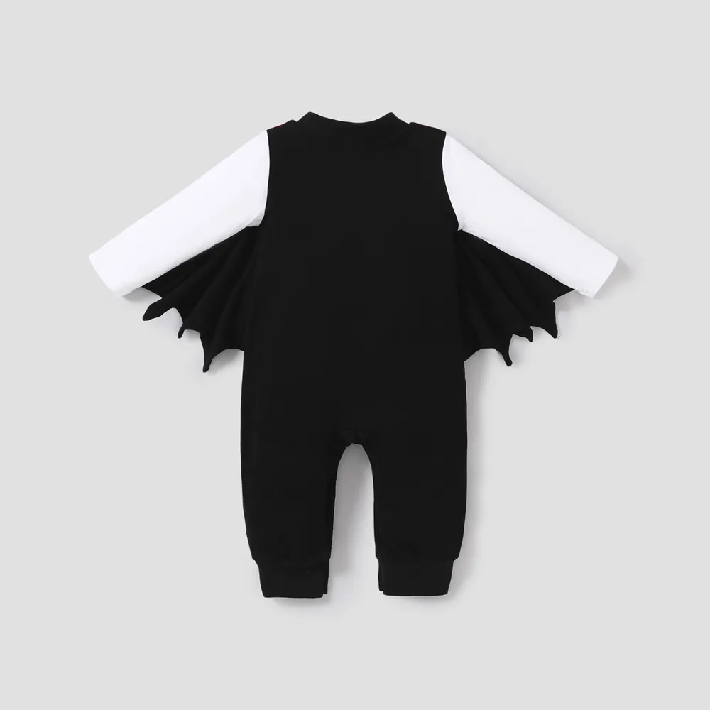 Baby Boy Halloween Solid Color Long Sleeve Jumpsuit big image 2