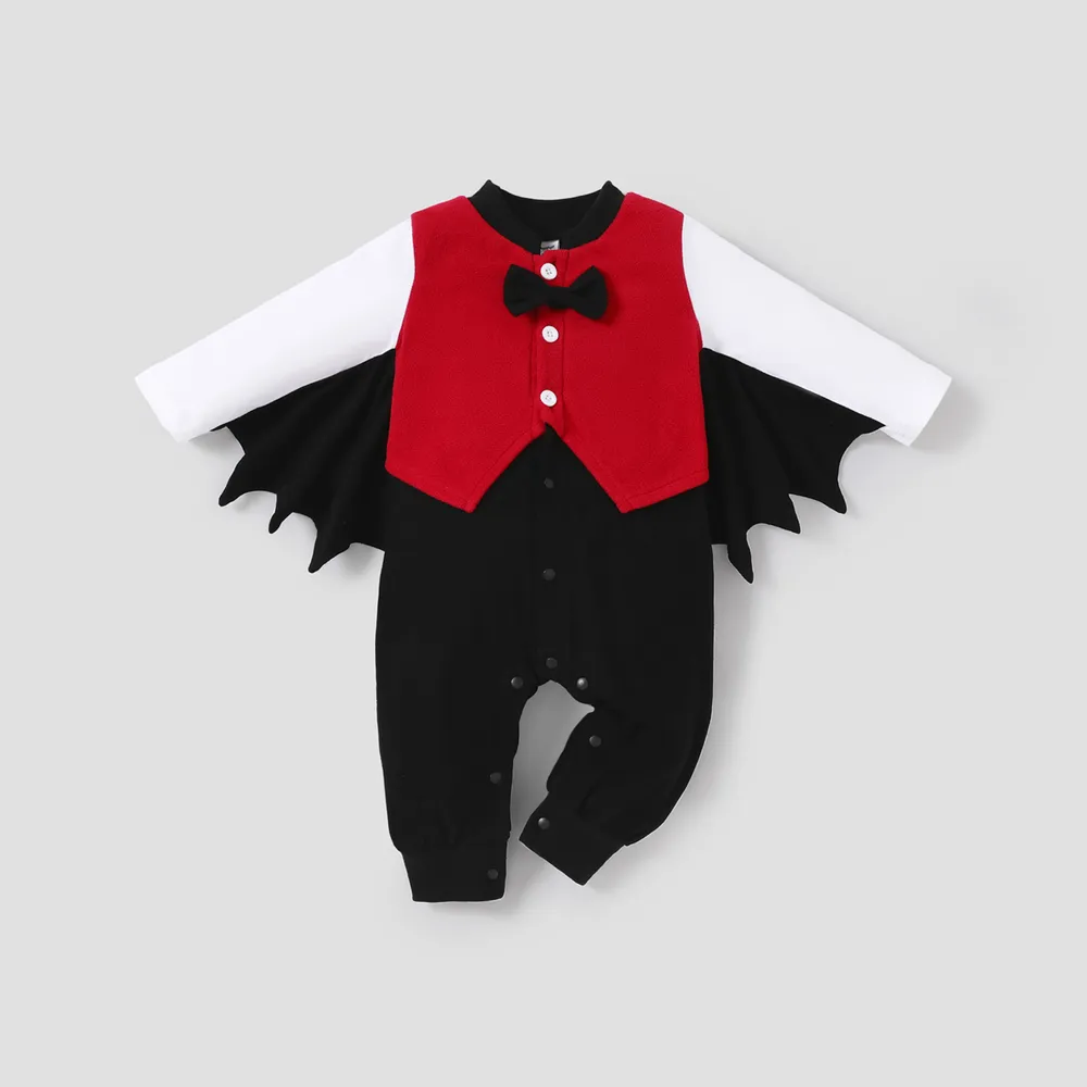 Baby Boy Halloween Solid Color Long Sleeve Jumpsuit  big image 1