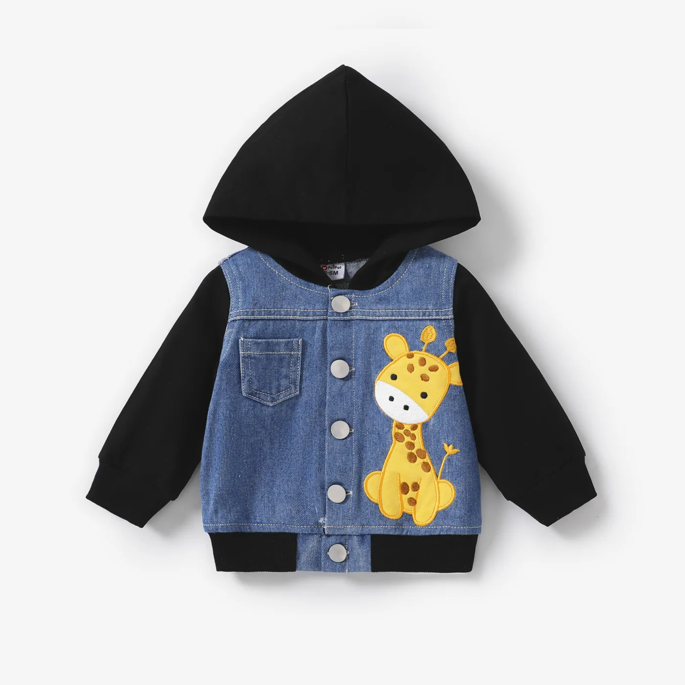 Baby Boy Fashionable Giraffe Animal Pattern Denim Jacket 