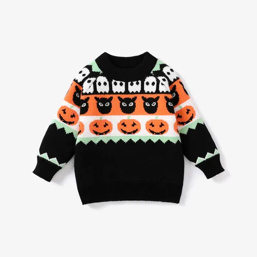 Toddler Boy/Girl Childlike Halloween Pattern Sweater