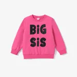 Kid Girl Avant-garde Letter Sweatshirt Hot Pink