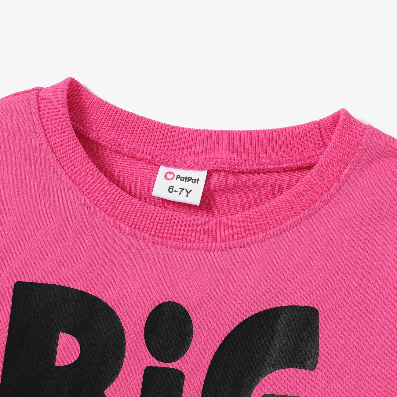 Kid Girl Avant-garde Letter Sweatshirt Hot Pink big image 1