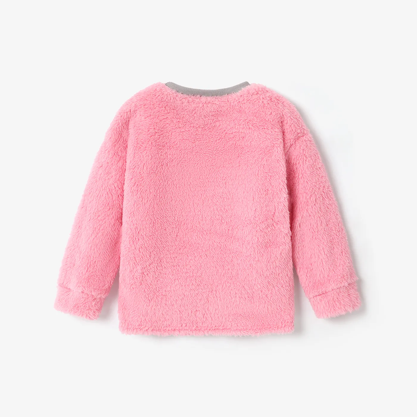 Kid Girl Sweet Colorblock Fleece Pullover Sweatshirt ColorBlock image 3