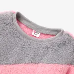 Kid Girl Sweet Colorblock Fleece Pullover Sweatshirt  image 4