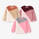 Kid Girl Sweet Colorblock Fleece Pullover Sweatshirt  image 2