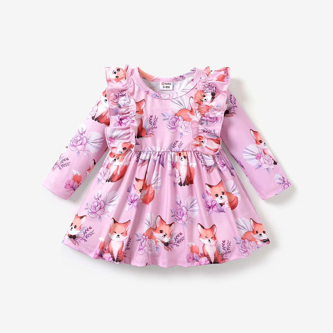 Baby Girl Sweet Aniaml Fox Ruffle Dress