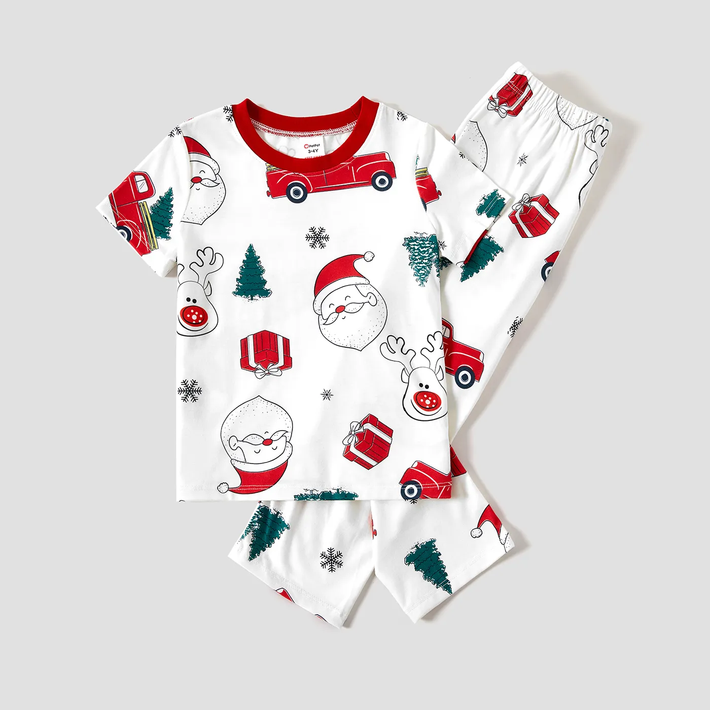 Christmas Trunk and Santa Print Family Matching Pajamas Sets (Flame Resistant)