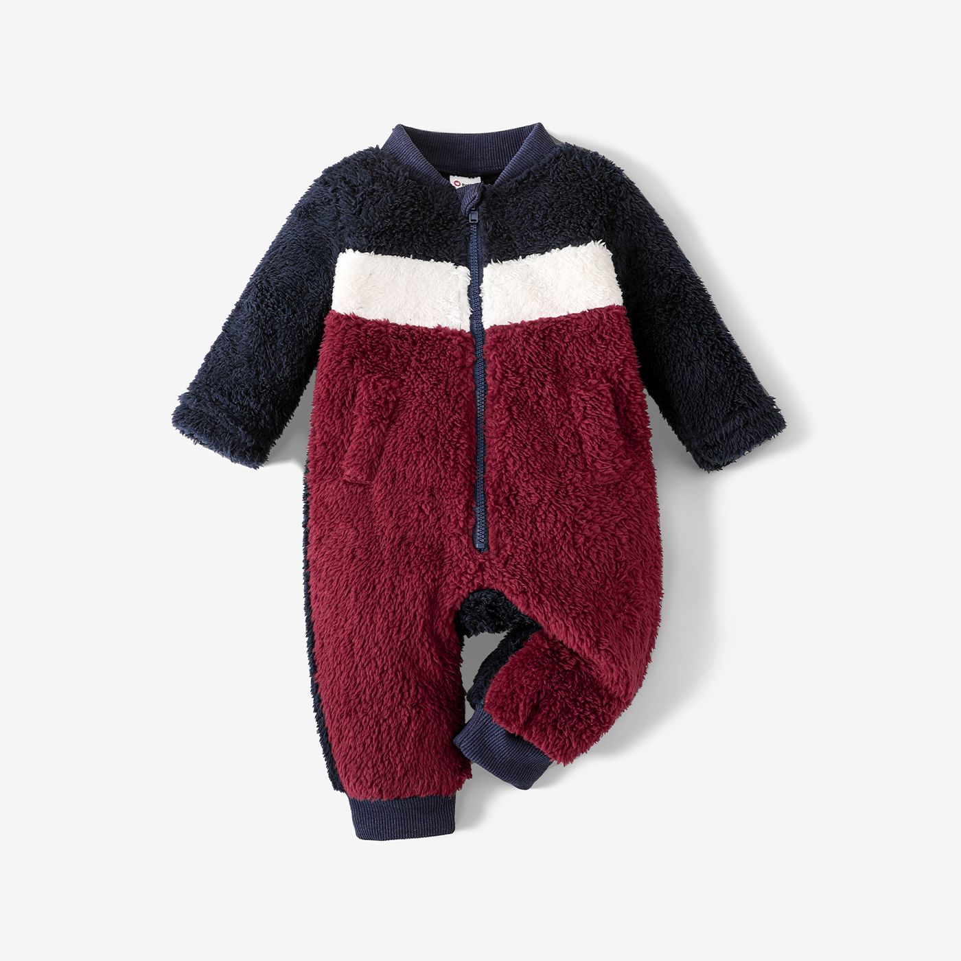 Baby Boy Solid Zipper Design Casual Jumpsuit