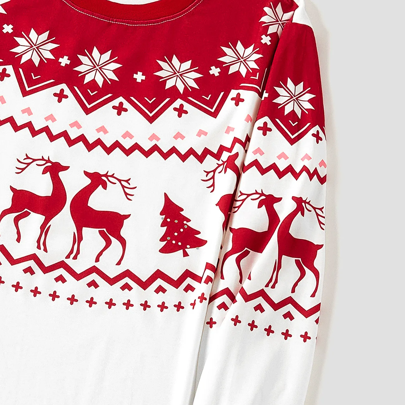 Weihnachten Familien-Looks Langärmelig Familien-Outfits Pyjamas (Flame Resistant) rot big image 1