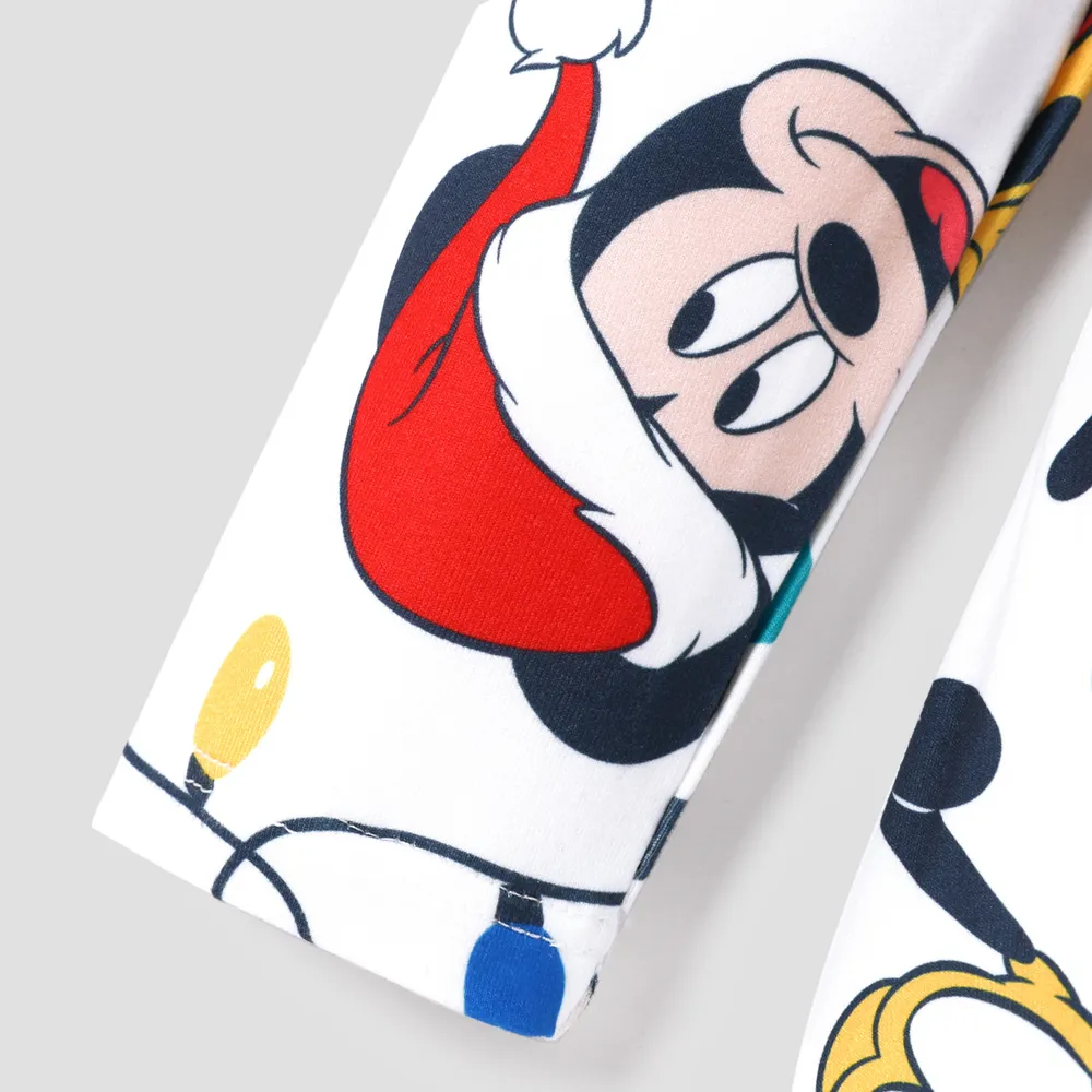 Disney Mickey and Friends Toddler Girl Christmas Full Print Bow Tie Long-sleeve Dress big image 5