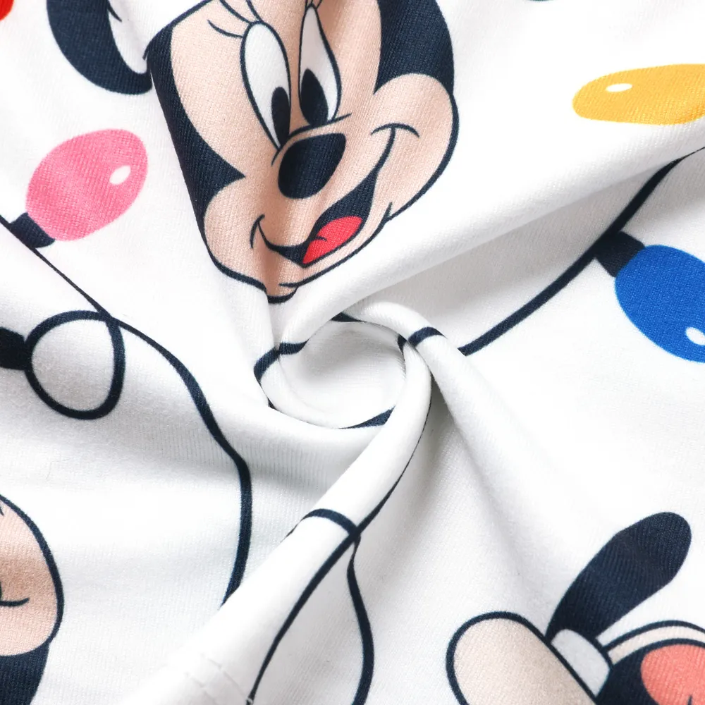 Disney Mickey and Friends Toddler Girl Christmas Full Print Bow Tie Long-sleeve Dress big image 6