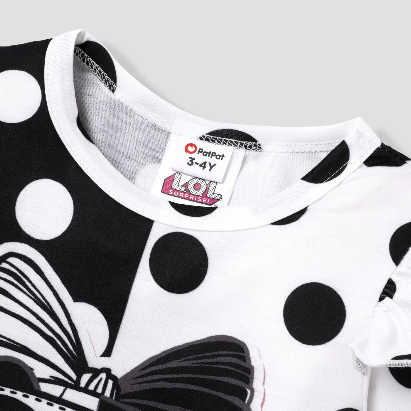 L.O.L. SURPRISE! Toddler Girl Polka Dots Colorblock Ruffled Long-sleeve Dress Color block image 5