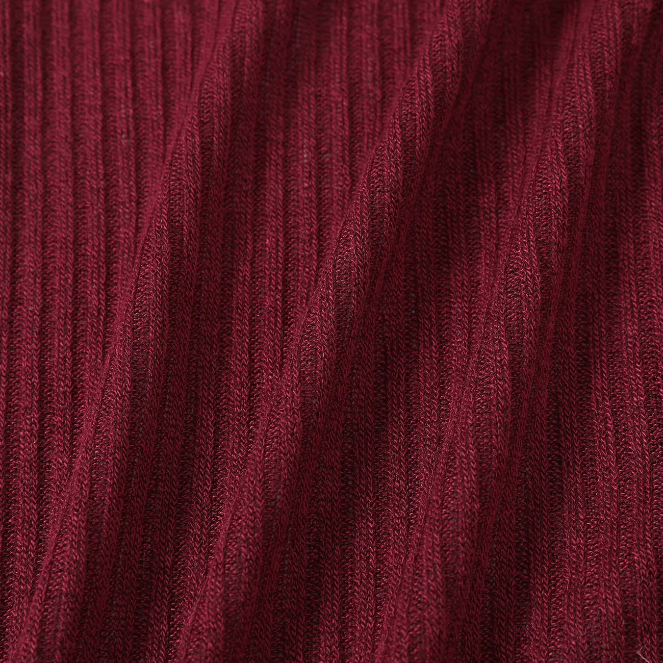 سترة كارديجان أمامية مفتوحة مضلعة بحزام بلون سادة عنابي اللون big image 1
