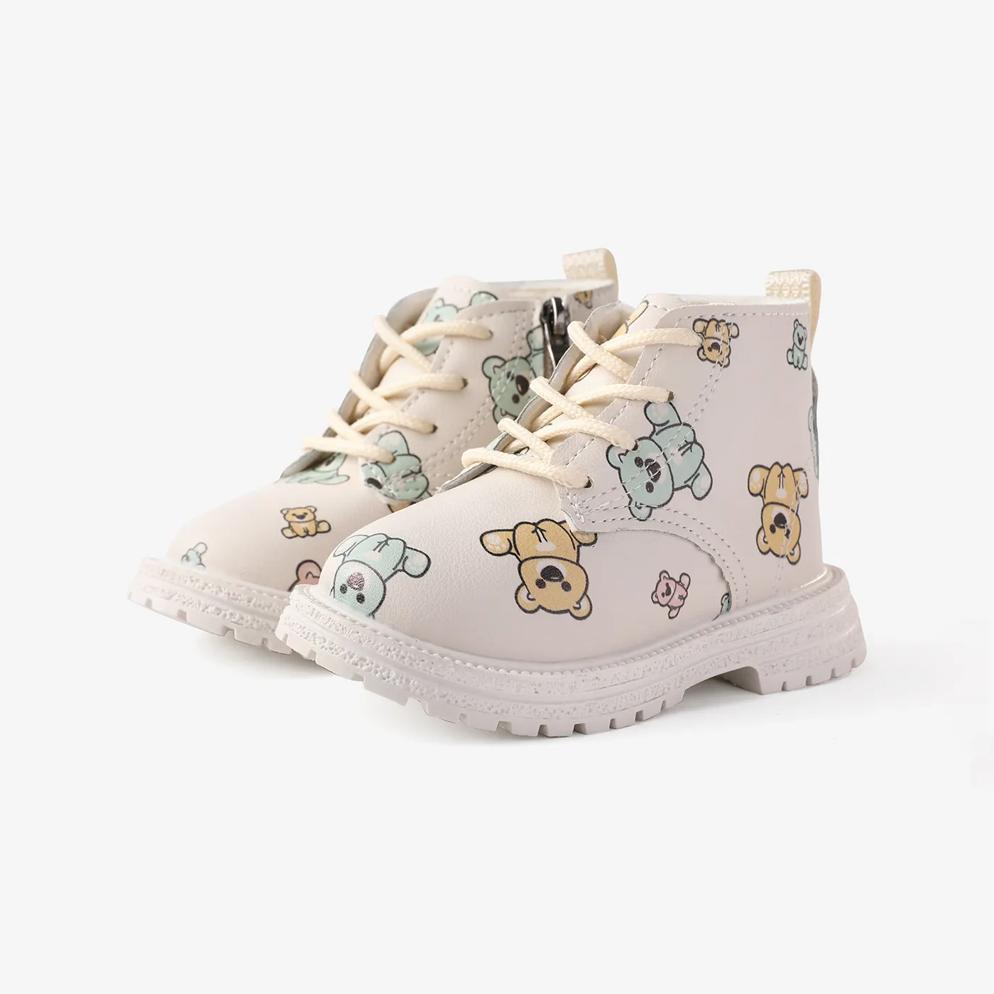  Toddlers and Kids Bear Print Side Zipper Boots