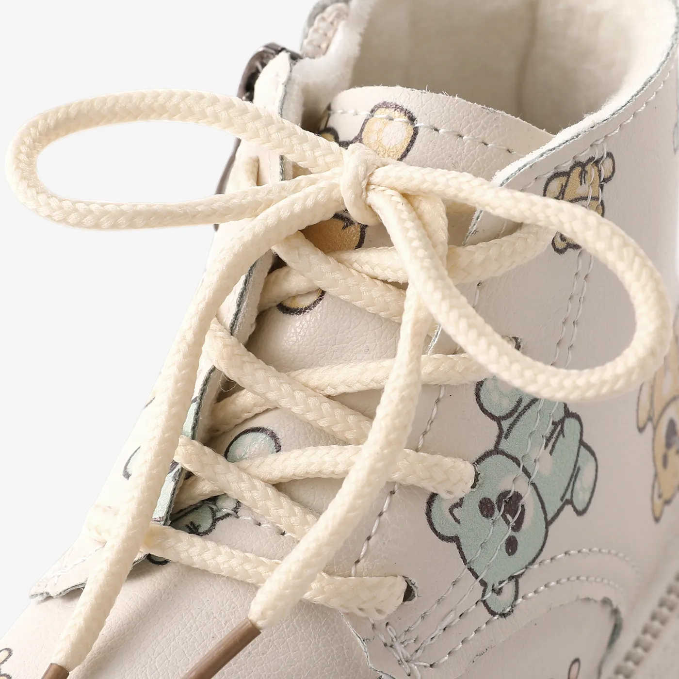  Toddlers and Kids Bear Print Side Zipper Boots Beige image 3