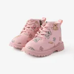  Toddlers and Kids Bear Print Side Zipper Boots Pink