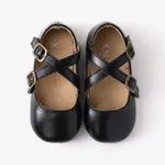 Toddler & Kids Sweet Cross Strap Velcro Shoes Black